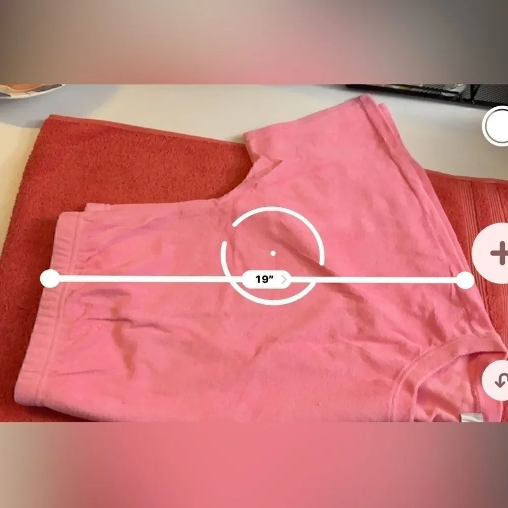 JUICY COUTURE Top Short Sleeve Cropped Design Terry Cloth Fabric Pink W XXL NWT - Picture 10 of 10